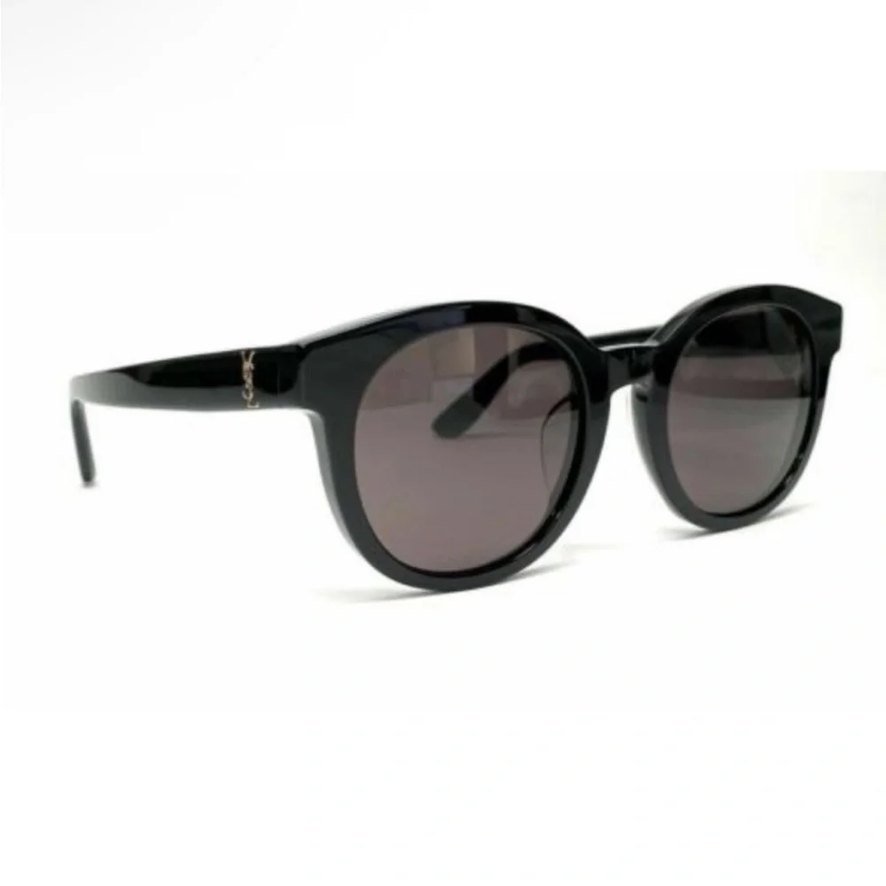 YSL Saint Laurent black acetate monogram sunglasses SL M15 black /grey/gold